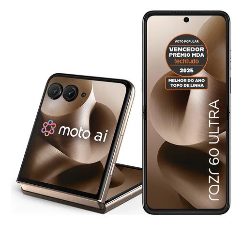 Smartphone Motorola Razr 60 Ultra - 1tb 16gb Ram+16gb Ram Boost Snapdragon 8 Elite Tela Dobrável 7 E Externa 4 Moto Ai 50mp Camera - Madeira