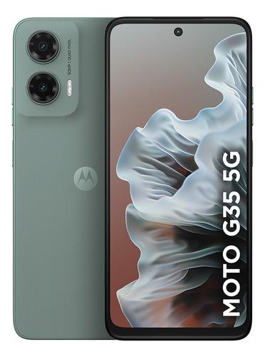 Smartphone Motorola Moto G35 5g - 256gb 12gb (4gb Ram+8gb Ram Boost), E Camera 50mp Com Ai Nfc Tela 6.7  Com Superbrilho - Cinza Vegan Leather